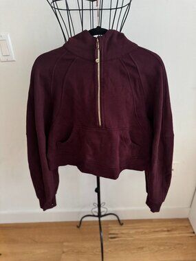Lululemon Scuba Oversized Half-Zip Hoodie Garnet/Gold XS/S